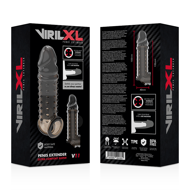 VIRILXL - PENIS EXTENSION AND SLEEVE V11 BLACK