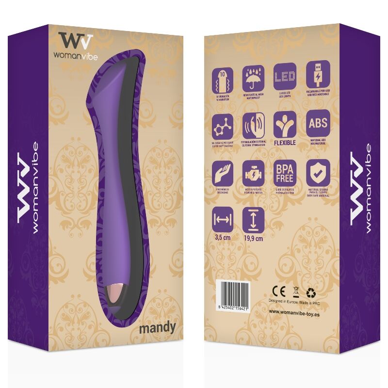 WOMANVIBE - VIBRADOR MANDY RECARREGÁVEL SILICONE "K" SPOT