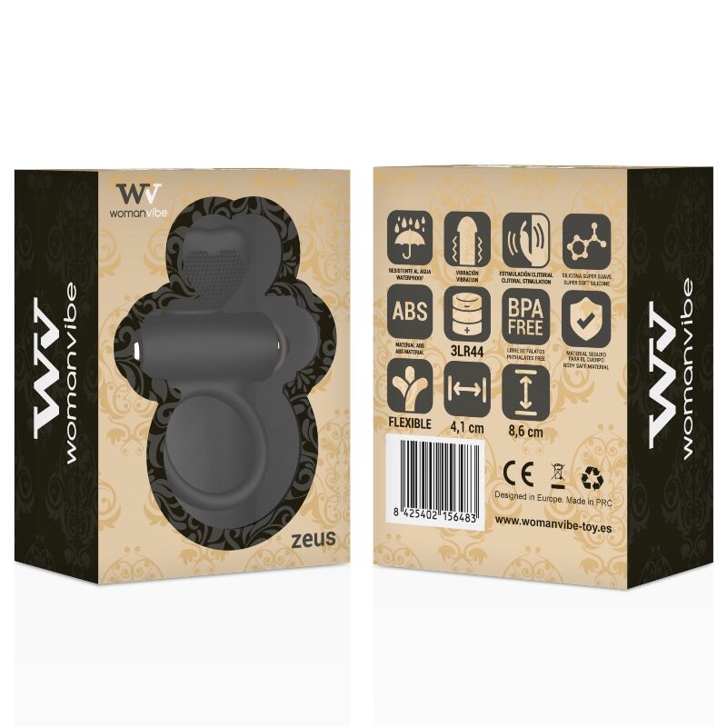 WOMANVIBE - ANEL VIBRATÓRIO DE SILICONE ZEUS