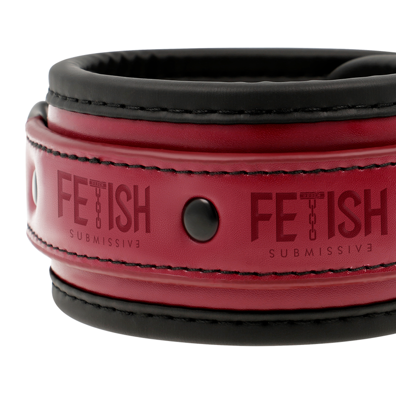 FETISH SUBMISSIVE DARK ROOM - NEOPRENE LINING VEGAN LEATHER ANKLE CUFFS