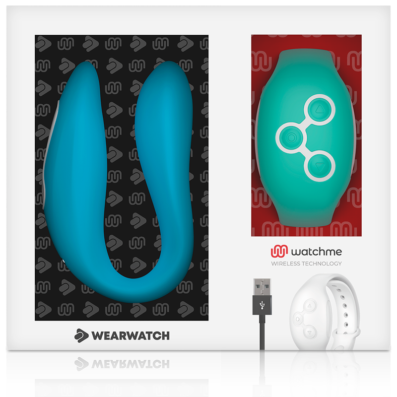 WEARWATCH - VIBRADOR DE TECNOLOGIA DUPLA WATCHME INDIGO/AQUAMARINE