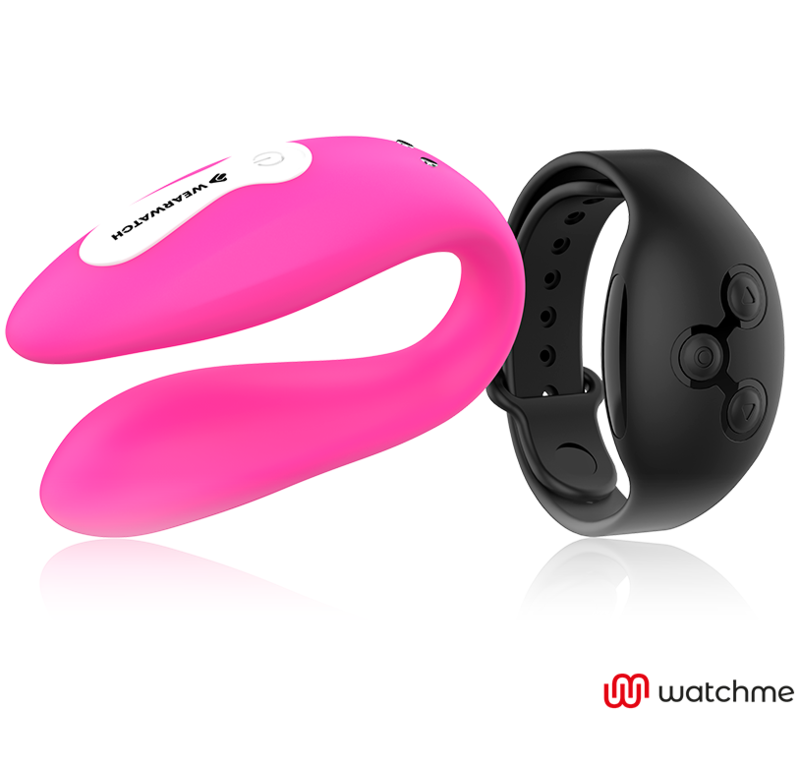 WEARWATCH - VIBRADOR DE TECNOLOGIA DUPLA WATCHME FÚCSIA/PRETO AZUL