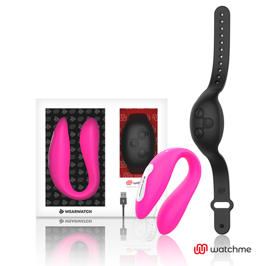 WEARWATCH - VIBRADOR DE TECNOLOGIA DUPLA WATCHME FÚCSIA/PRETO AZUL