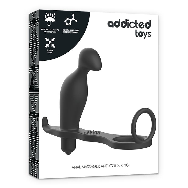 ADDICTED TOYS - PLUG ANAL COM ANEL DE SILICONE PRETO 12 CM